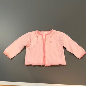 Carter’s baby girl pink cardigan with embroidered flowers